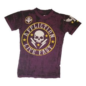 Reversible Affliction Live Fast Purple Shirt